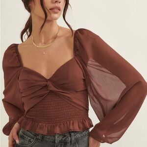 Promesa Romance Language chiffon top - Size L